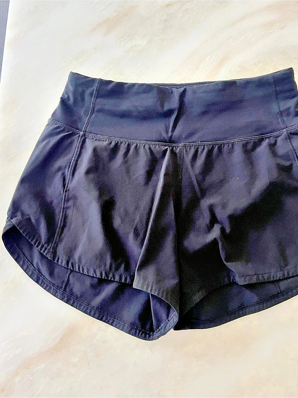Lululemon Speed Up Mid-Rise Short 4" length, Black Athletic Shorts, Size 2